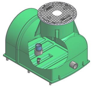 Vodotěsná  šachta pro studnu včetně prostupu LARGE 3''